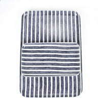 Linen Tray - Dark Blue and White Stripes Lg