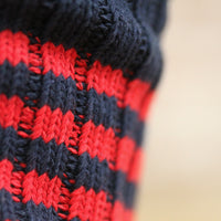 Recycled Cotton Socks - Navy with Red Stripes