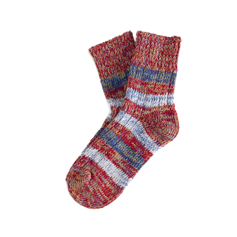 Recycled Cotton Socks - Red Melange