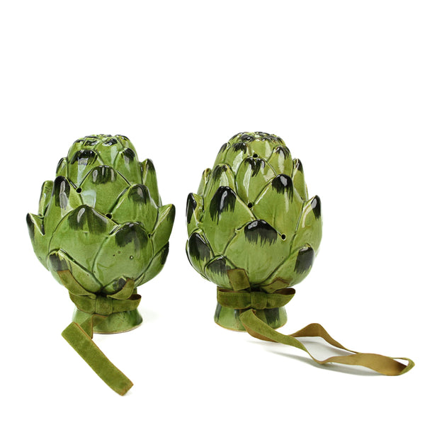 Vintage Artichoke Salt and Pepper Shakers