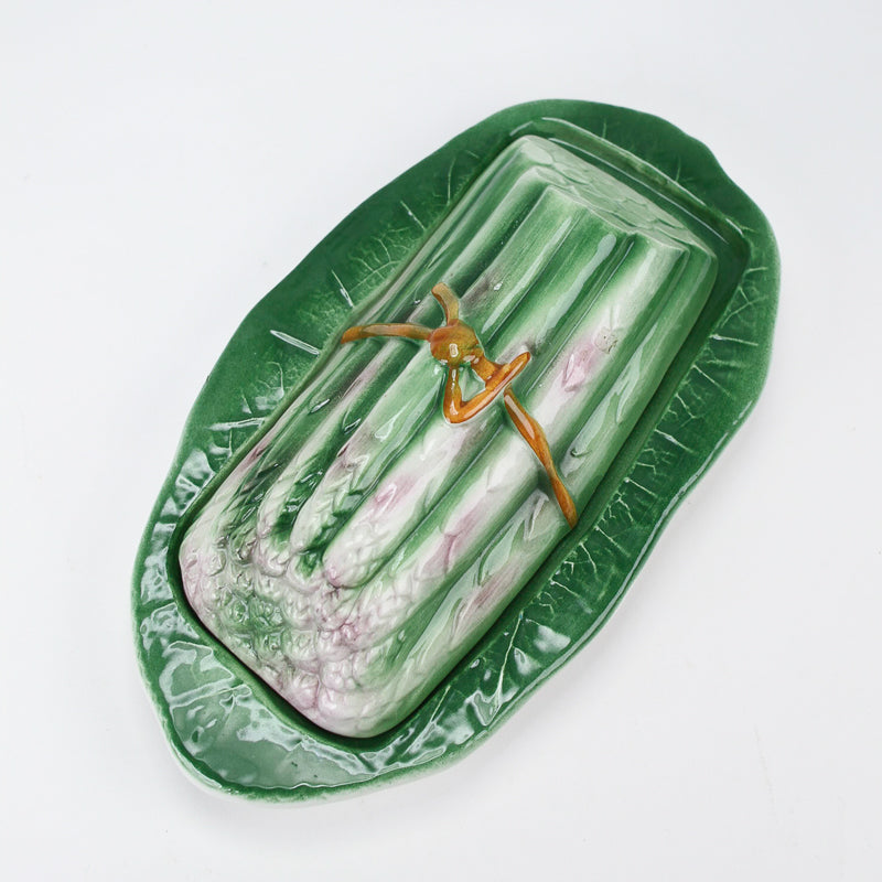 Vintage Asparagus Butter Dish