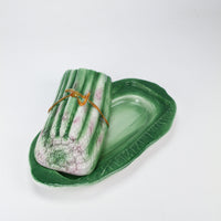 Vintage Asparagus Butter Dish