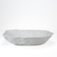 Vintage White Cabbage Leaf Serving Bowl