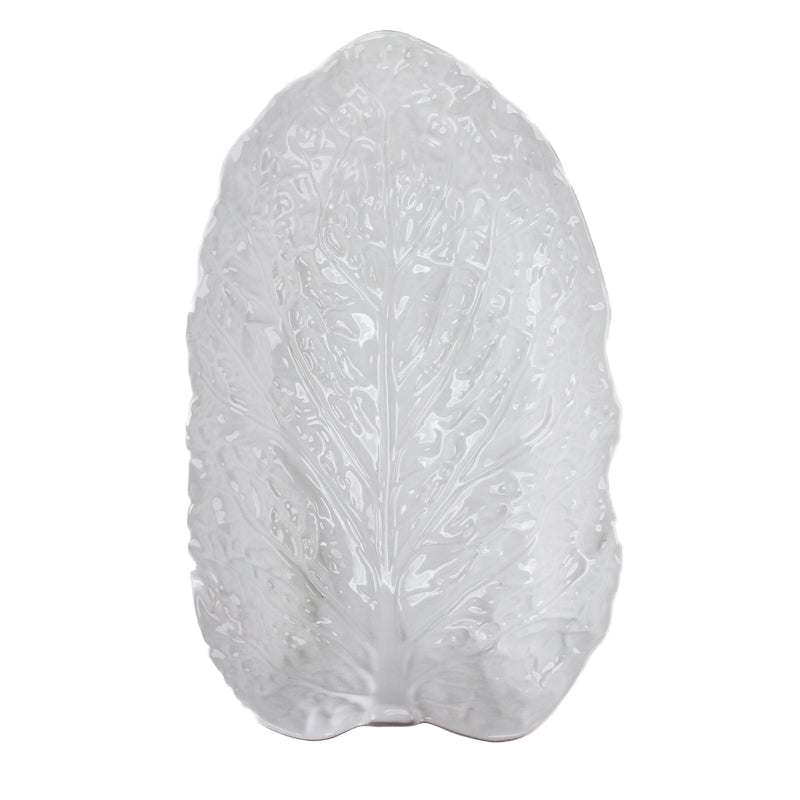 Vintage White Cabbage Leaf Serving Bowl