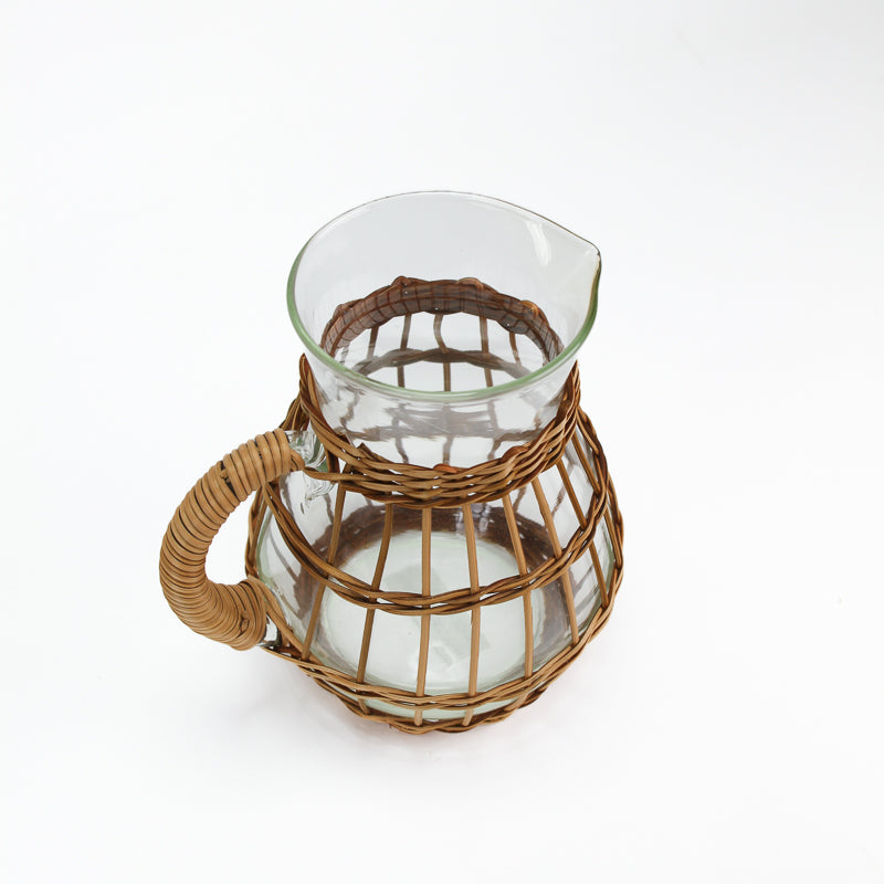 Woven Rattan Pitcher