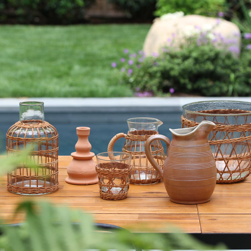 Woven Rattan Pitcher