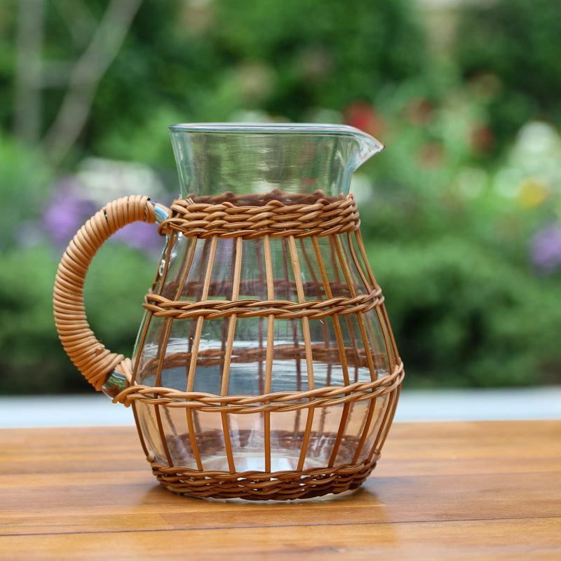 Woven Rattan Pitcher BROOK FARM GENERAL STORE