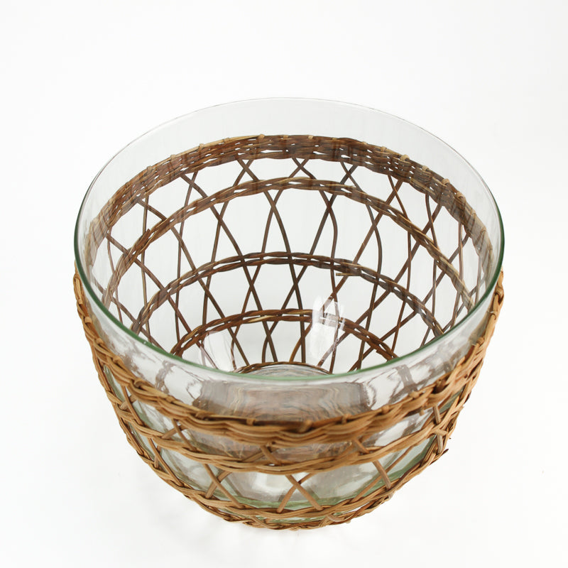 Woven Rattan Salad Bowl