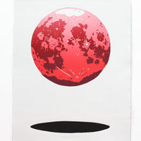 Pink Moon Linocut Print