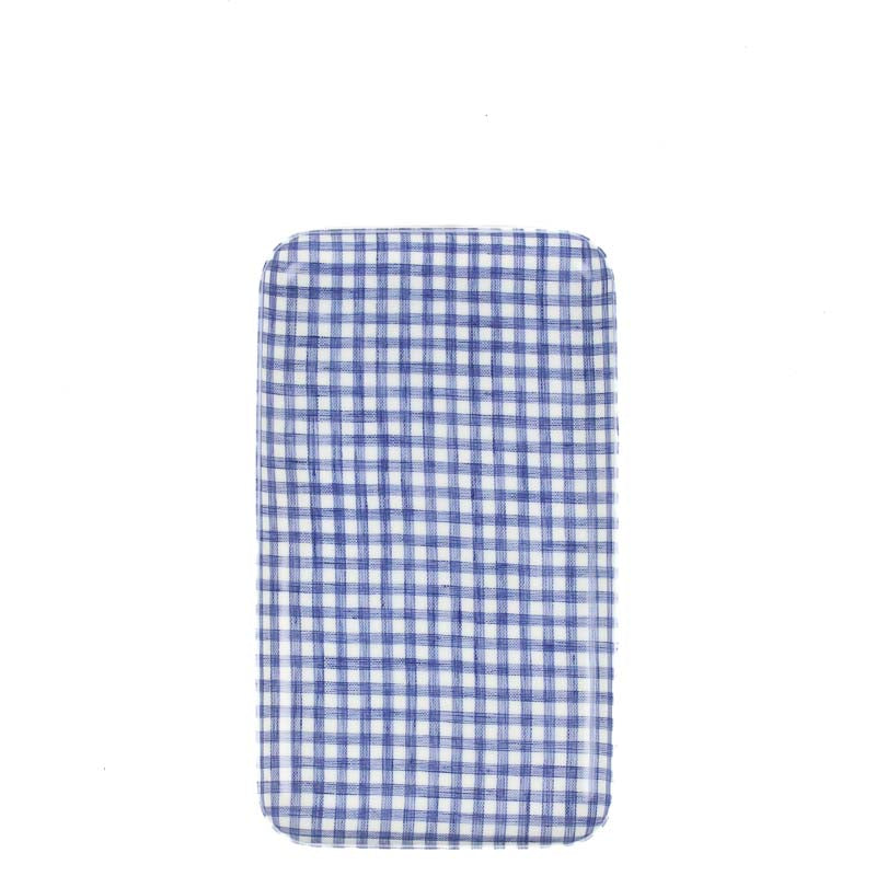 Linen Tray - Blue and White Check Sm