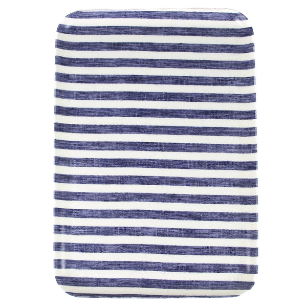 Linen Tray - Blue and White Stripes Lg