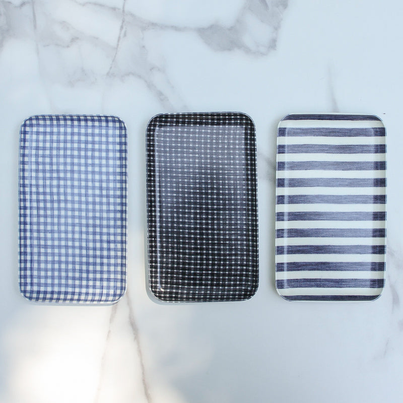 Linen Tray - Blue and White Stripes Sm