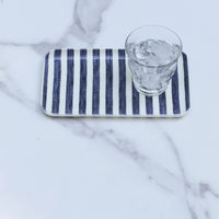 Linen Tray - Blue and White Stripes Sm