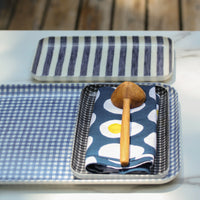 Linen Tray - Blue and White Stripes Sm