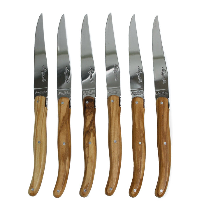 Set of 6 Steak Knives - Olivewood