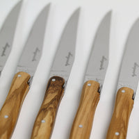 Set of 6 Steak Knives - Olivewood