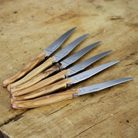 Set of 6 Steak Knives - Olivewood