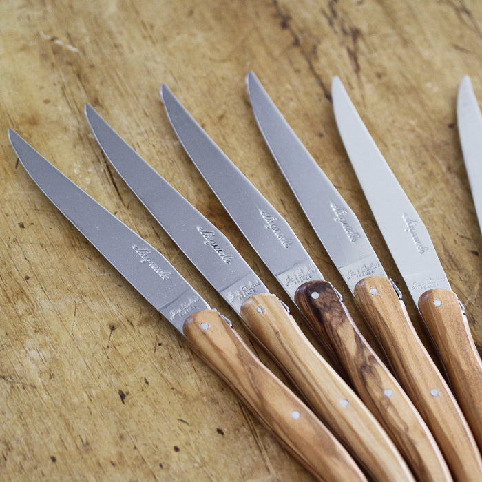 Set of 6 Steak Knives - Olivewood