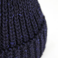 Fisherman Knit Hat - Indigo Tweed