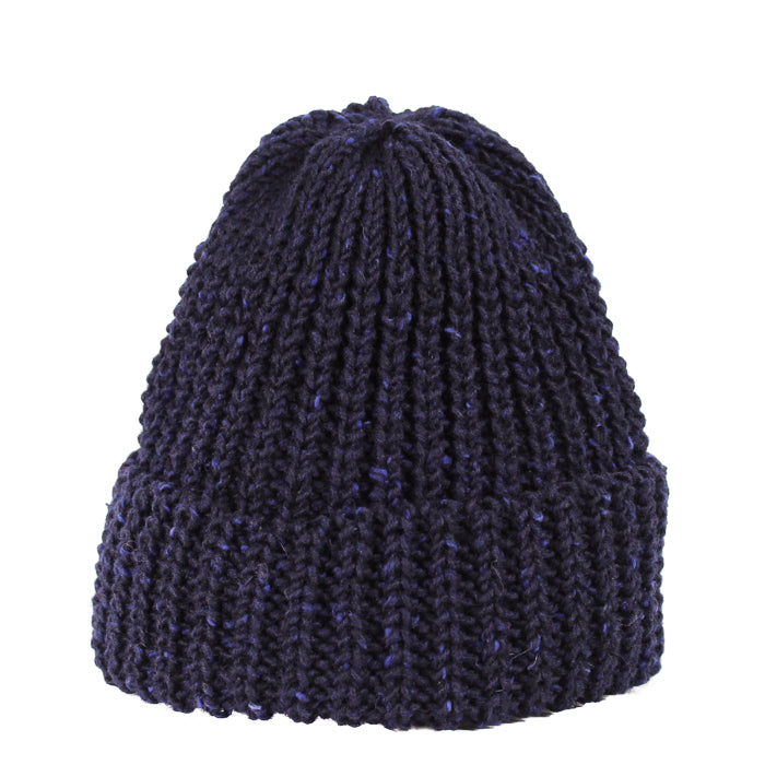 Fisherman Knit Hat - Indigo Tweed