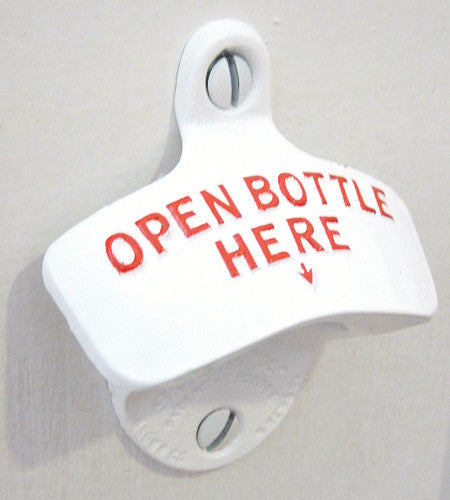 Wall Mounted Bottle Opener - White