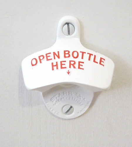 Wall Mounted Bottle Opener - White